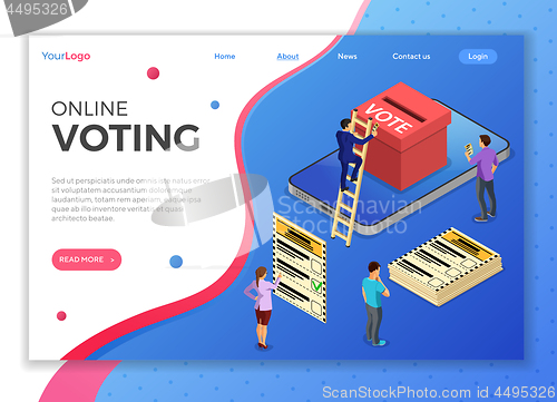 Image of Online Internet Voting Isometric Concept