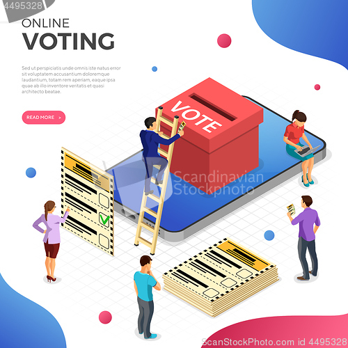 Image of Online Internet Voting Isometric Concept