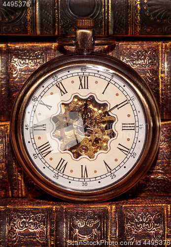 Image of Close up on vintage clock