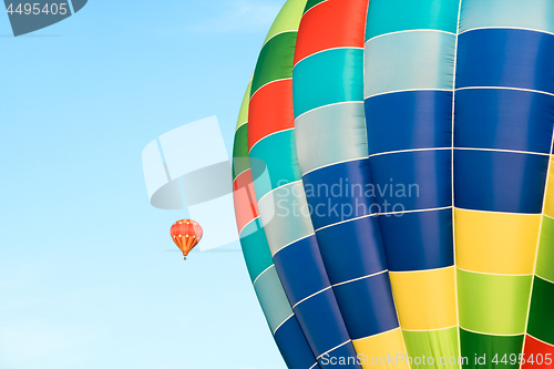 Image of Big and small colorful hot air balloons