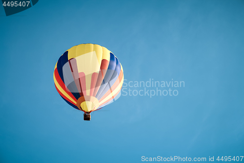 Image of Colorful hot air balloon in the blue sky