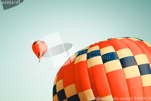 Image of Two vibrant hot air balloons