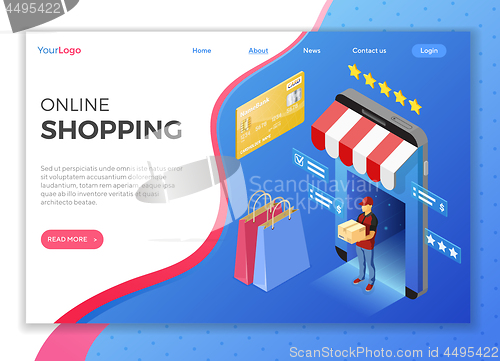 Image of Online Internet Shopping Delivery Isometric Concept