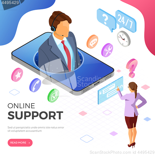 Image of Isometric Online Customer Support