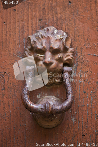 Image of Ancient italian lion shaped door knocker