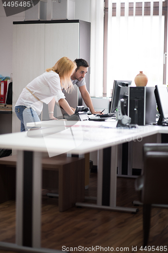 Image of designers in office at the wooden furniture manufacture