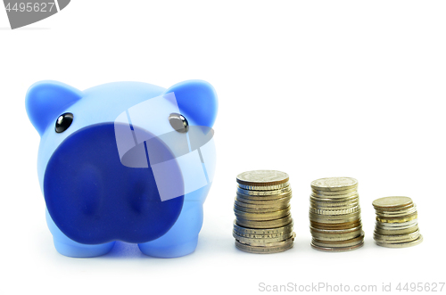 Image of Piggybank and money tower