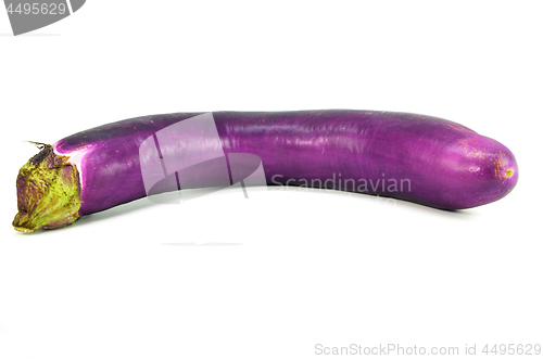 Image of One fresh eggplant with stem isolated