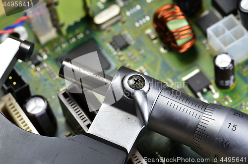 Image of Tools on the motherboard of the laptop