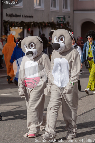 Image of Schongau, Germany, Bavaria 03.03.2019: Carnival procession in the Bavarian Schongau