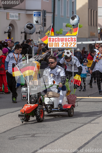 Image of Schongau, Germany, Bavaria 03.03.2019: Carnival procession in the Bavarian Schongau