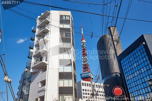 Image of Tokyo tower view from streets