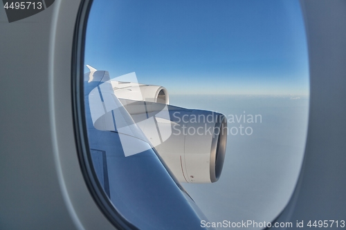 Image of Flying on a plane, jet engines