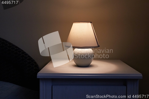 Image of Lamp on a nightstand