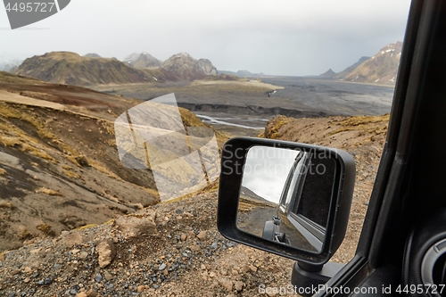 Image of Side view mirror, Iceland drive