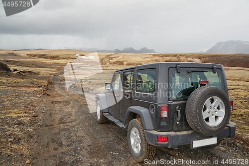 Image of Car on Icelandic terrain