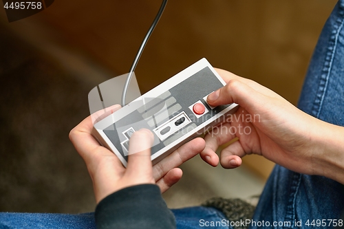 Image of Playing an old gaming console
