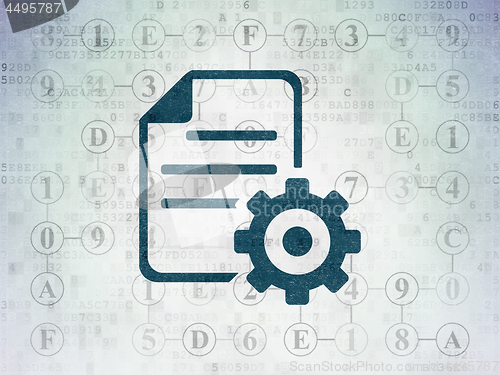 Image of Programming concept: Gear on Digital Data Paper background