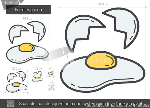 Image of Fried egg line icon.