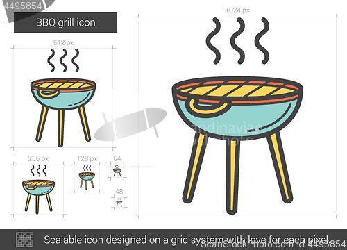 Image of BBQ grill line icon.