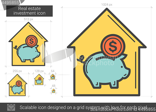 Image of Real estate investment line icon.