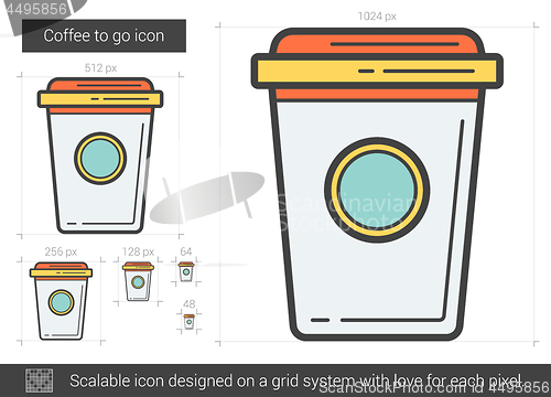 Image of Coffee to go line icon.