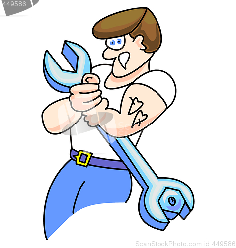 Image of Worker with a wrench