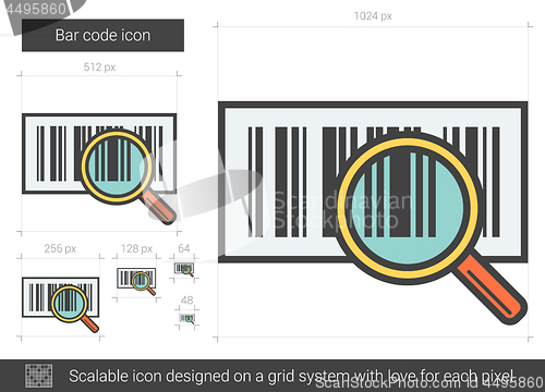 Image of Bar code line icon.