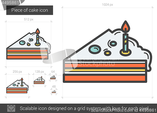 Image of Piece of cake line icon.