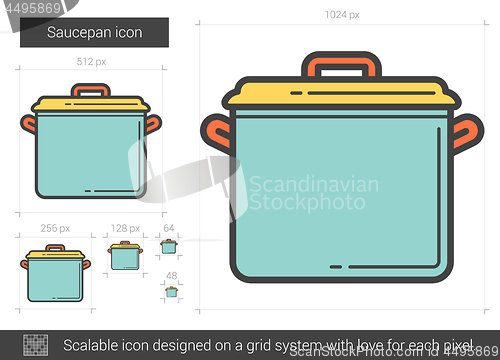 Image of Saucepan line icon.