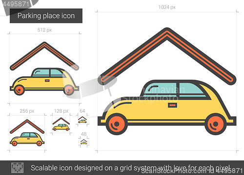 Image of Parking place line icon.