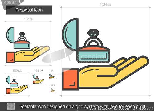 Image of Proposal line icon.