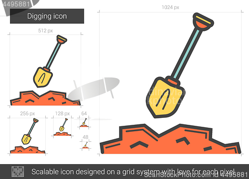 Image of Digging line icon.