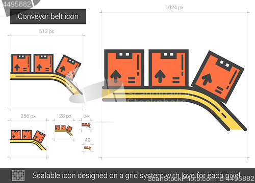 Image of Conveyor belt line icon.