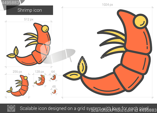 Image of Shrimp line icon.