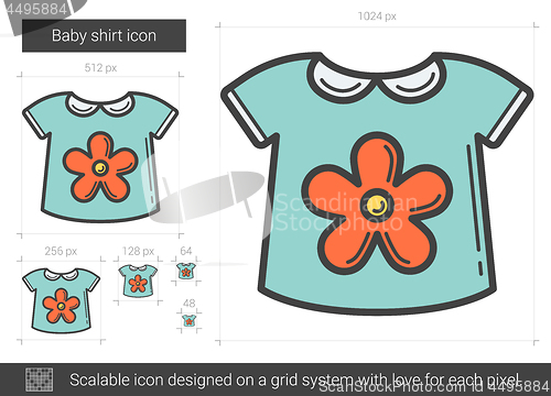 Image of Baby shirt line icon.