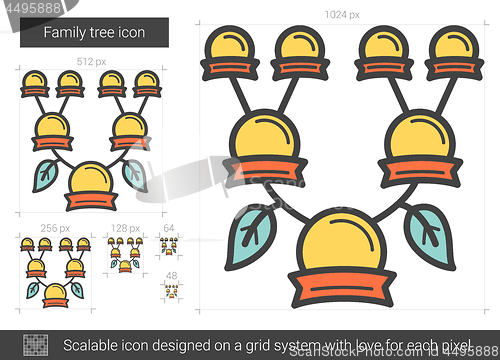 Image of Family tree line icon.