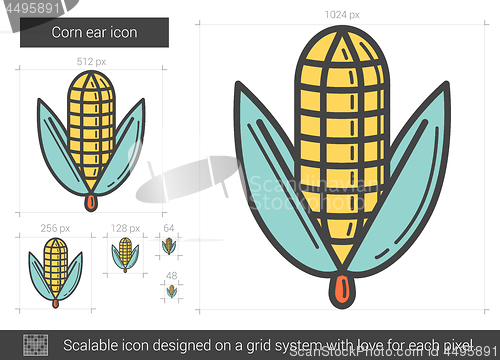 Image of Corn ear line icon.