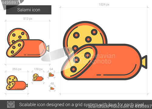 Image of Salami line icon.