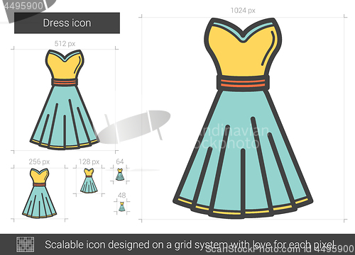 Image of Dress line icon.