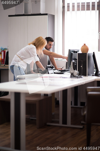 Image of designers in office at the wooden furniture manufacture