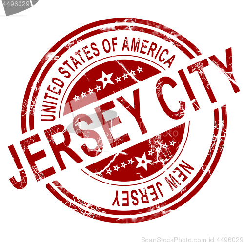 Image of Jersey City stamp with white background
