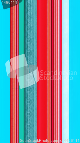 Image of Colorful Vertical Striped Pattern With Ethnic Ornament