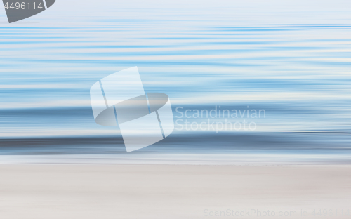 Image of Abstract Seascape Motion Blurred Background Of Summer Beach