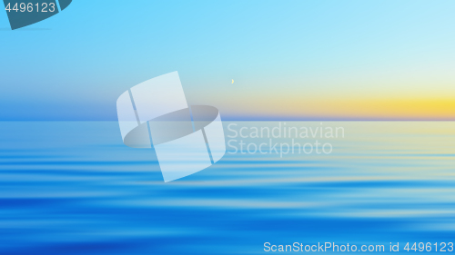 Image of Abstract Motion Blurred Blue With Yellow Night Seascape Backgrou