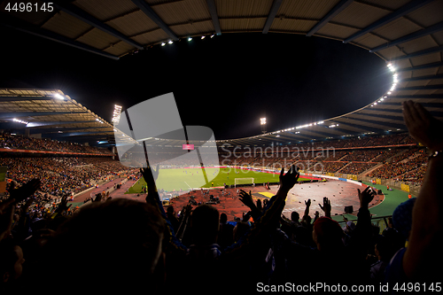 Image of soccer fans support their favorite sports team