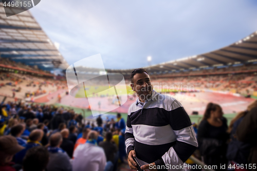 Image of portrait of a male football fan