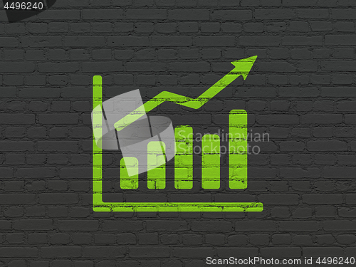 Image of Marketing concept: Growth Graph on wall background