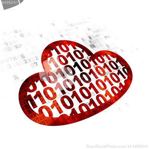Image of Cloud computing concept: Cloud With Code on Digital background
