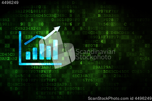 Image of Finance concept: Growth Graph on digital background